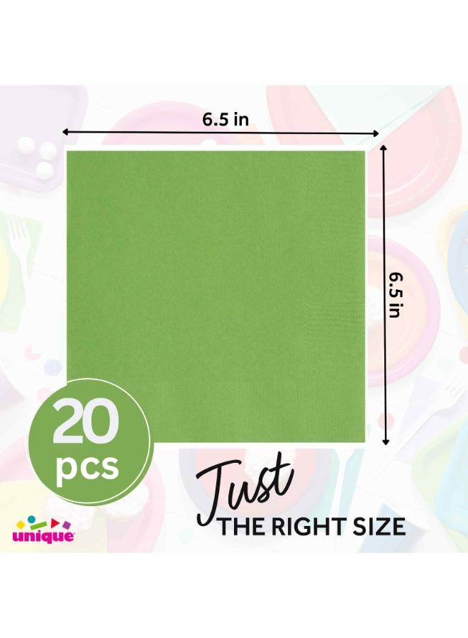 Unique Lime Green Lunch Napkins - Pack Of 20 - Image 2