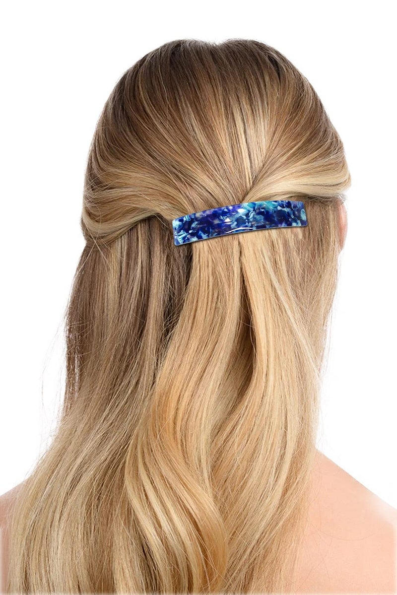 HYFEEL Large French Barrettes for Women Fine Thick Hair, Classic Tortoise Shell Hair Clips Wide Curved Celluloid Ponytail Holder Clamp Fashion Hair Accessories Automatic Clasp Hairgrips 3 Pack - Image 2