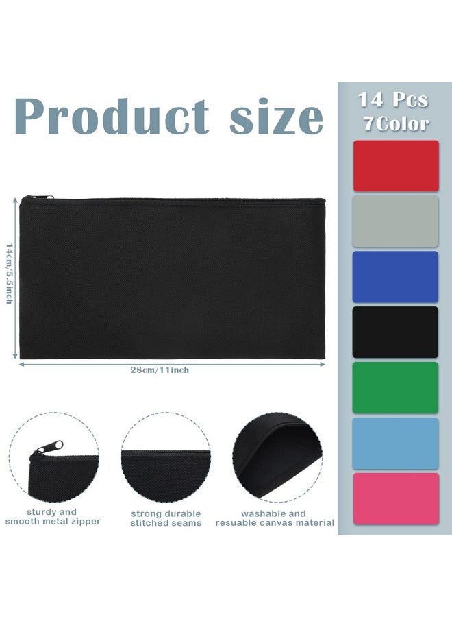 Teling 14 Pack Money Bank Bags With Zipper Security Bank Deposit Money Pouch Multicolor Cash Register Bags With Zipper Oxford Utility Pouch For Cash Money Coin Men Women11 X 5.5 Inch (Bright Color) - Image 2
