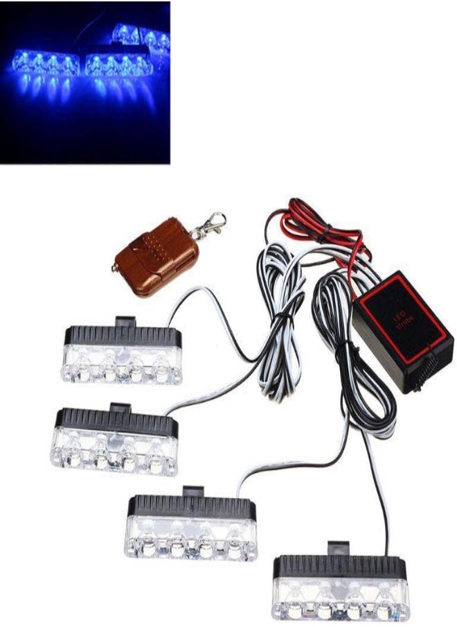 Generic 4 Piece LED Flash Kit with Remote Control Multicolor Red and Blue  - Image 3
