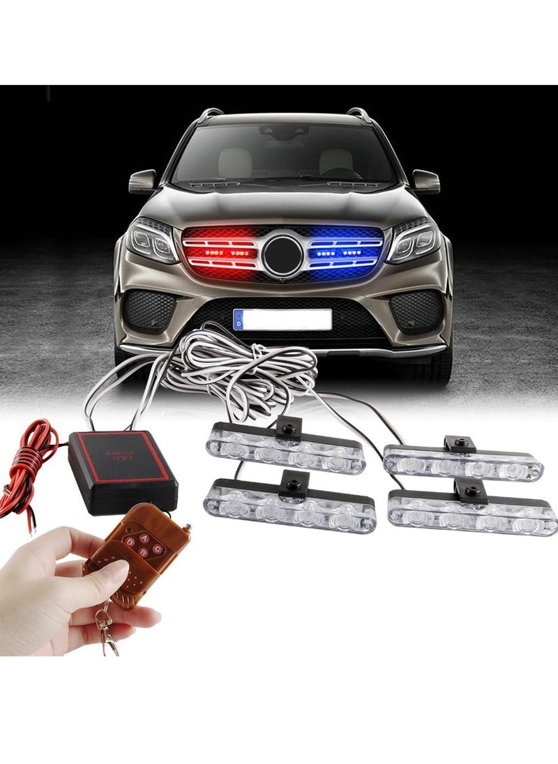 Generic 4 Piece LED Flash Kit with Remote Control Multicolor Red and Blue  - Image 1