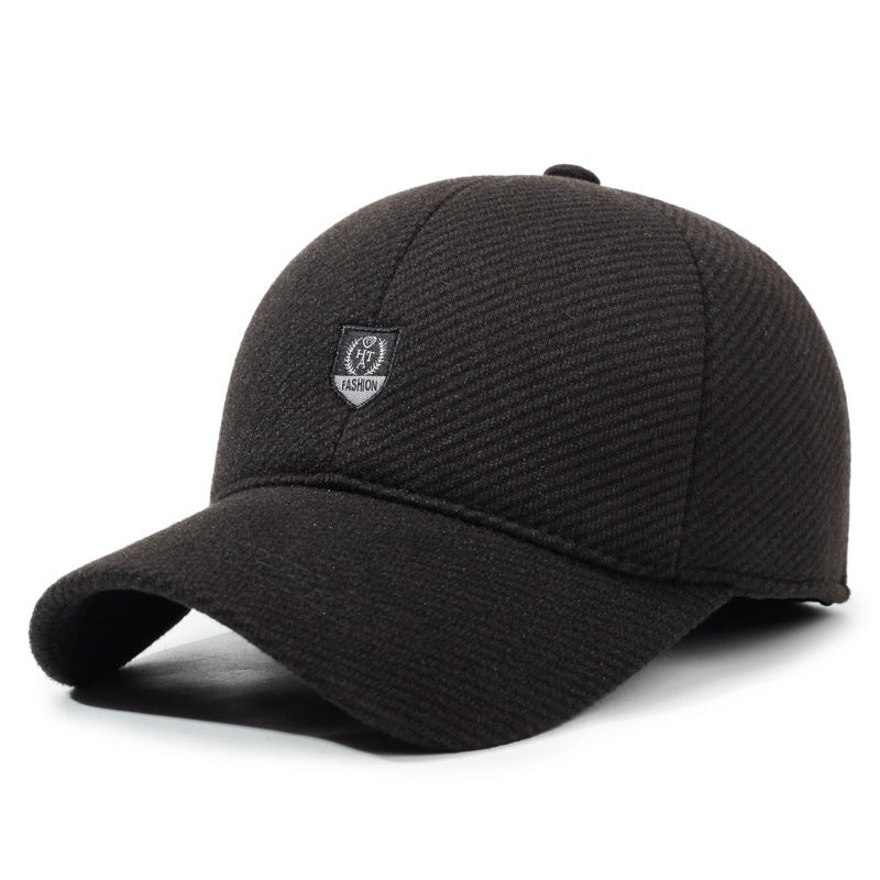 Winter Men'S Velvet Thickeneded Baseball Cap, Middle-Aged And Elderly Outdoor Ear Protection Peaked Cap, Casual Fashionable Warm Cotton Hat - Image 1