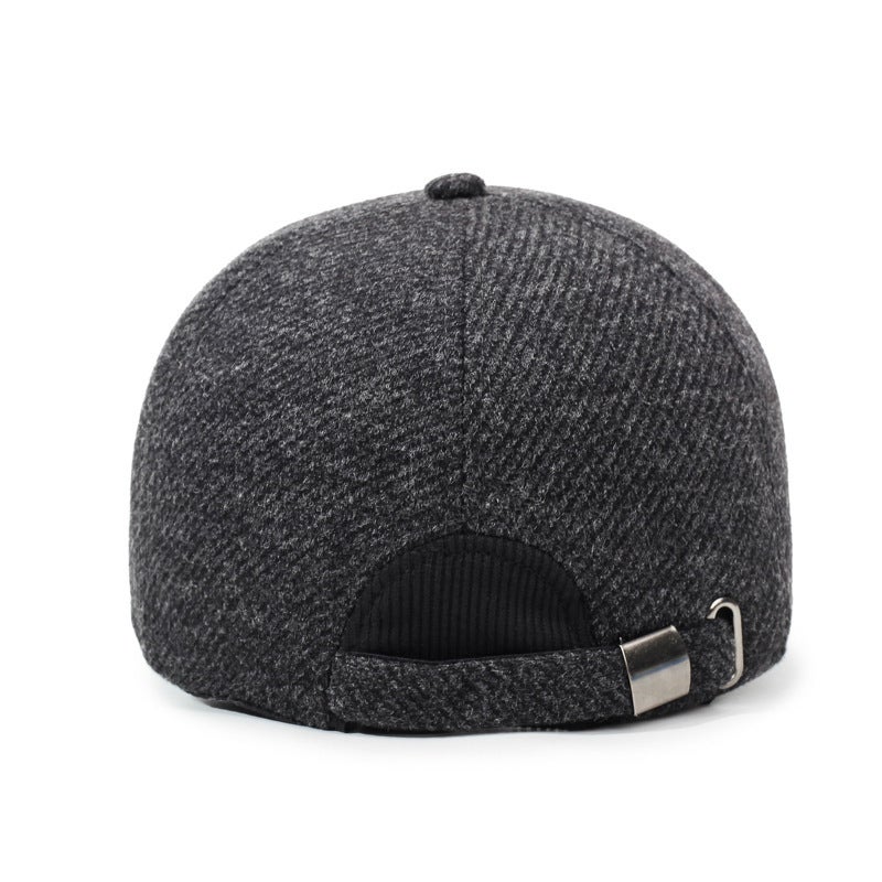 Winter Men'S Velvet Thickeneded Baseball Cap, Middle-Aged And Elderly Outdoor Ear Protection Peaked Cap, Casual Fashionable Warm Cotton Hat - Image 4