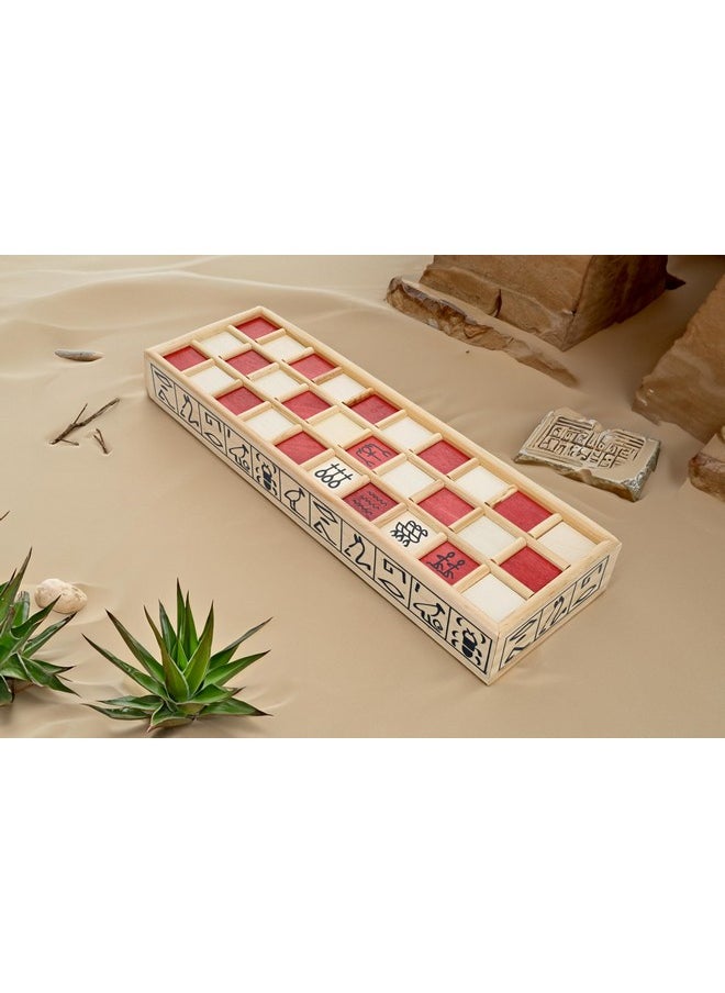 WE Games WE Games Senet Egyptian Board Games, Ancient Strategy Board Game for Adults, Wooden Table Top Board Game with Built in Storage, with 10 Player Pieces, Keepsake Quality Desktop Game  - Image 3