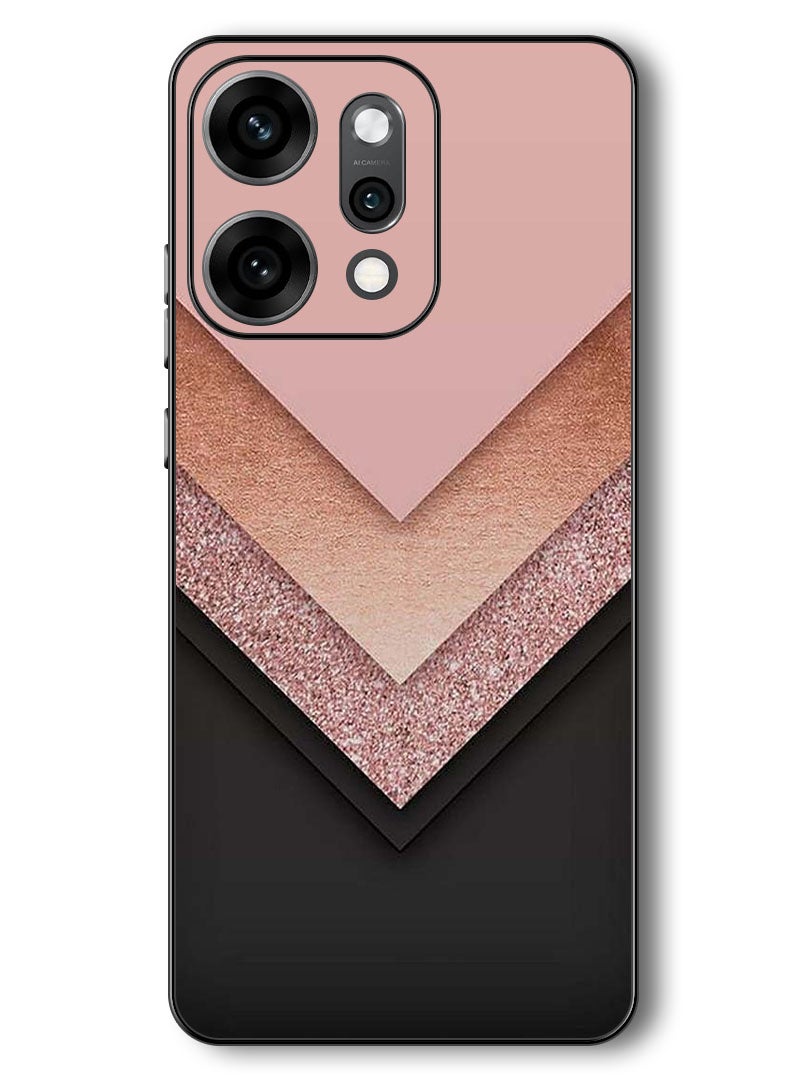 Theodor Case Compatible with Oppo Reno 14 Pro 6.83 Inch Protection Shockproof Bumper Cover Black Golden & Pink - Image 1