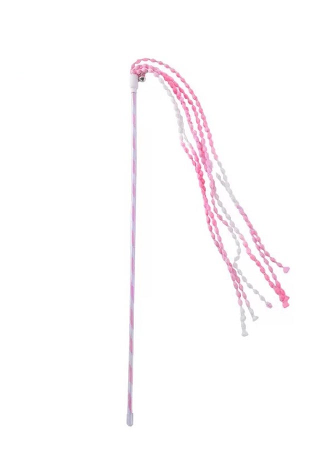 قطعة واحدة من ألعاب عصا قوس قزح التفاعلية للقطط، ألعاب شرائط للقطط الصغيرة، عصا خيوط ملونة لجذب القطط - جاذب رقص الشرائط للقطط والقطط الصغيرة، أداة تدريب داخلية وتمرين، ألعاب قطط لتقوية العلاقة بينك وبين قطتك