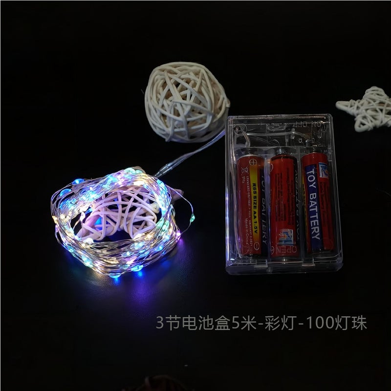 3 Battery Box 5 Meters 50 Lamp 100 Lamp String Net Red Wave Ball Supply With Lamp Small Gift Wedding Layout - Image 3