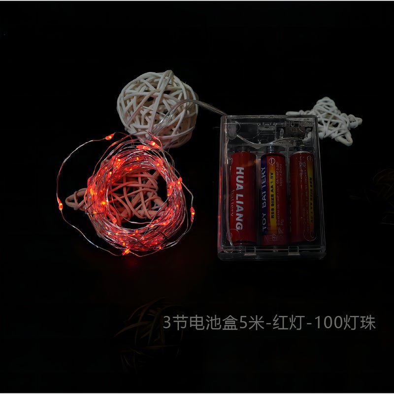 3 Battery Box 5 Meters 50 Lamp 100 Lamp String Net Red Wave Ball Supply With Lamp Small Gift Wedding Layout - Image 5