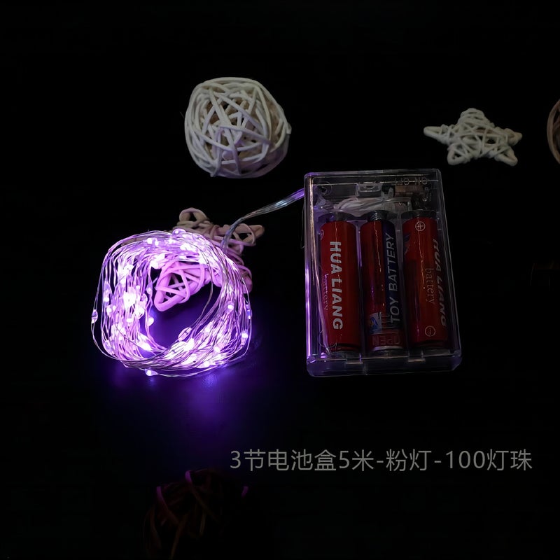 3 Battery Box 5 Meters 50 Lamp 100 Lamp String Net Red Wave Ball Supply With Lamp Small Gift Wedding Layout - Image 4