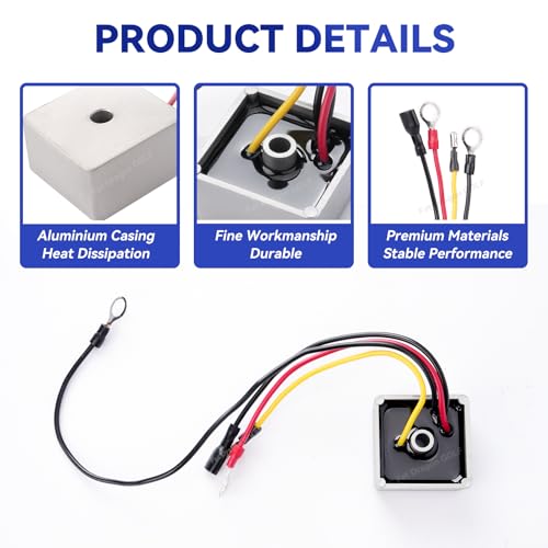 Panglong Voltage Regulator Rectifier, Club Car Voltage Regulator Replacement, Suitable for 1992-Up Club Car DS & Carryall Gas Golf Cart, Replace OEM# #1027101-01, 1015777 - EPIGC113,1015777, 102711201 - Image 2