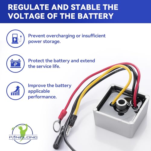 Panglong Voltage Regulator Rectifier, Club Car Voltage Regulator Replacement, Suitable for 1992-Up Club Car DS & Carryall Gas Golf Cart, Replace OEM# #1027101-01, 1015777 - EPIGC113,1015777, 102711201 - Image 3