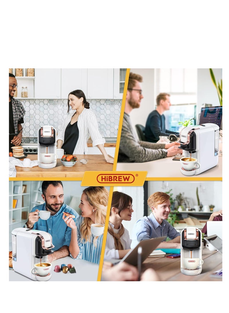 HiBREW - HiBREW Multiple Capsule Coffee Machine Hot/Cold DG Cappuccino Nes Small Capsule ESE Pod Ground Coffee Cafeteria 19Bar 5 in 1 H2B(BLACK) - Image 1