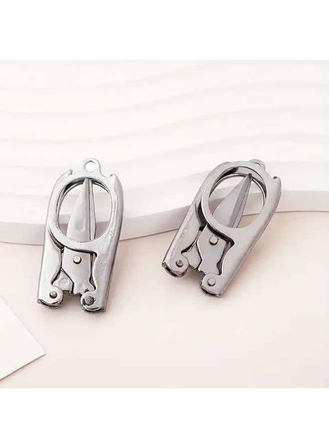Heavy Duty Folding Scissors Silvery Large Size Sharp Blades Compact Portable For DIY Office Travel - Image 5
