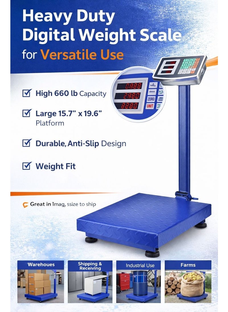 Clarke Digital Weight Scale 150kg Heavy Duty Platform Scale, High Precision Sensor, Waterproof Stainless Steel Meter Head, Warehouse & Industrial Use - Image 1