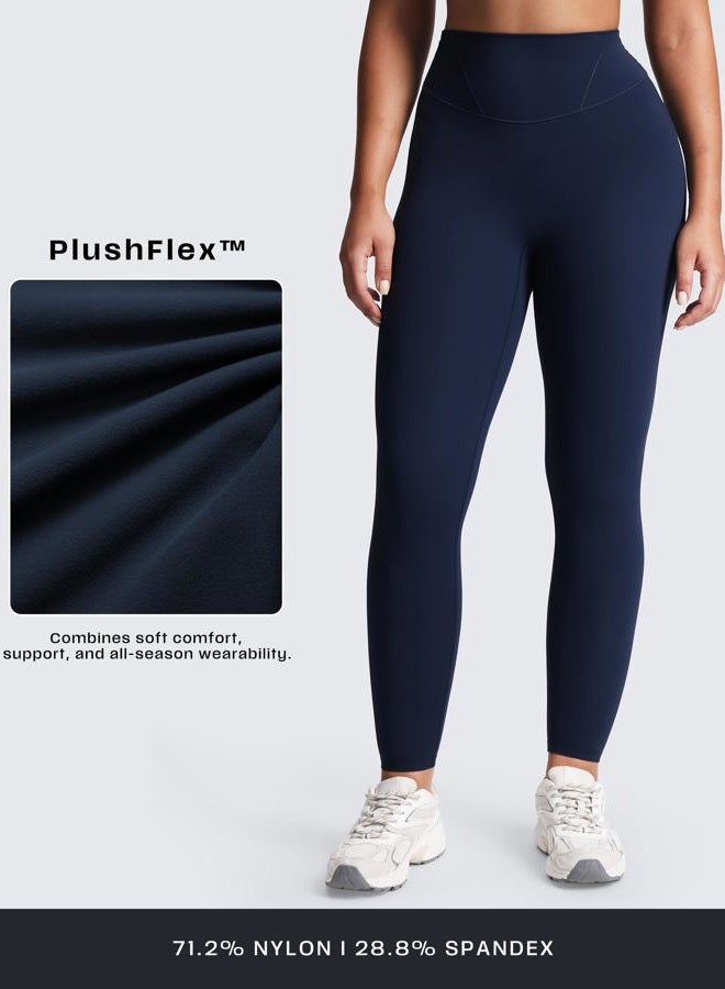 Aoxjox Women's Workout Velura Leggings High Waisted Hidden Scrunch PlushFlex™ Buttery Soft Yoga Pants 26", Midnight Navy, S - Image 5