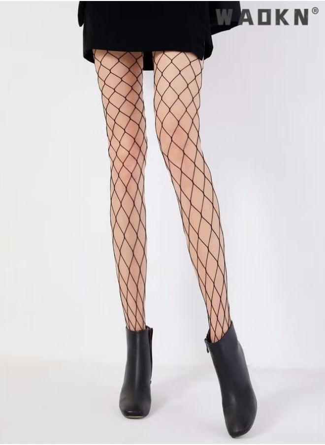 WAOKN - Women 4 Pairs Thin Tights High Waist Sheer Leggings Hold-up Stockings  Lingerie Fishnet Silk Stockings Women's Thigh High Stockings Lace Sheer Silky Tights Silicone Stay Up Nylon Pantyhose - Image 1