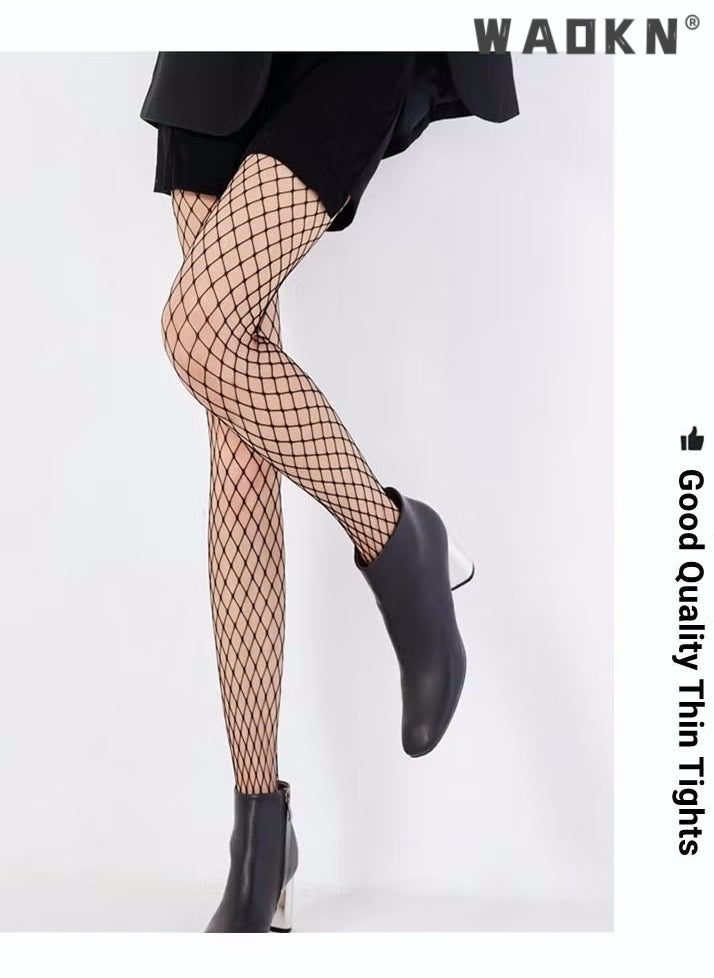 WAOKN - Women 4 Pairs Thin Tights High Waist Sheer Leggings Hold-up Stockings  Lingerie Fishnet Silk Stockings Women's Thigh High Stockings Lace Sheer Silky Tights Silicone Stay Up Nylon Pantyhose - Image 1