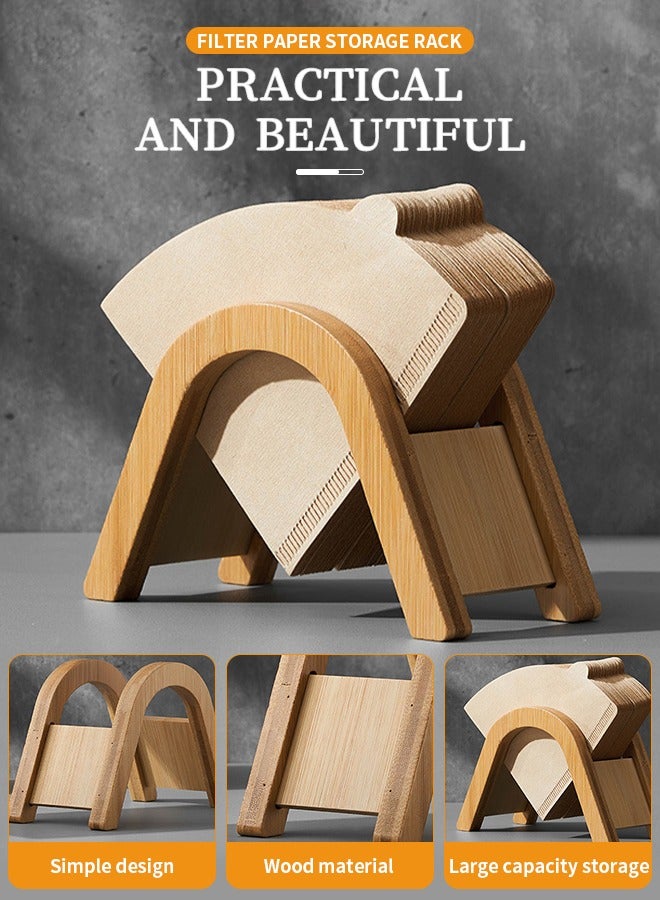 Coffee Filter Holder, V-Shaped Coffee Filter Organizer,Solid Wood Material, Suitable For Home, Restaurant, Cafe, Office