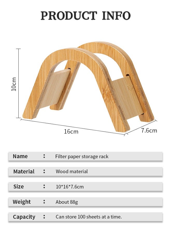 Coffee Filter Holder, V-Shaped Coffee Filter Organizer,Solid Wood Material, Suitable For Home, Restaurant, Cafe, Office