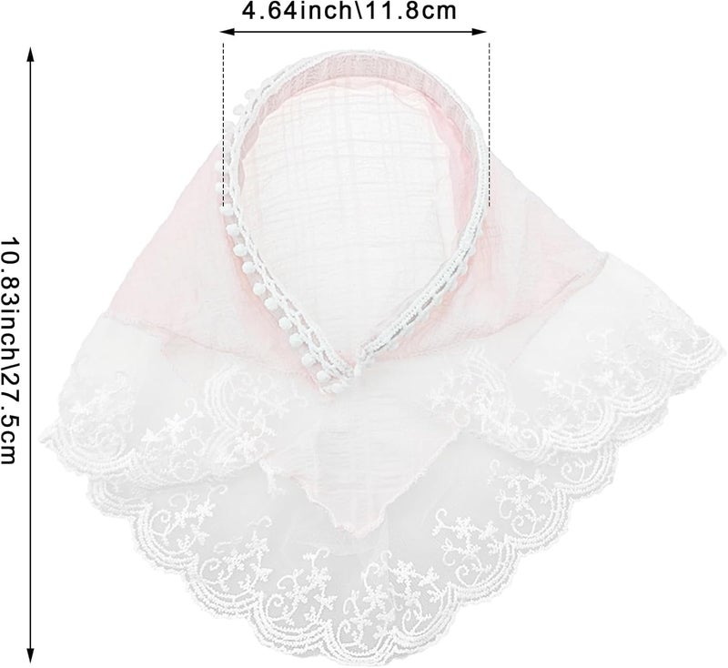 2 Pack Lace Hair Scarf Headband for Women - Boho Triangle Bandana Turban - Image 2