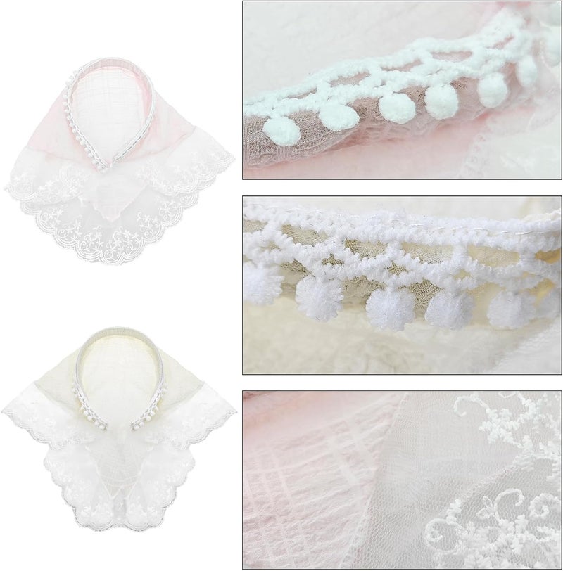 2 Pack Lace Hair Scarf Headband for Women - Boho Triangle Bandana Turban - Image 3