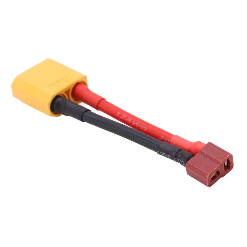 T Female To XT90 Male Cable: 12AWG Ultra Soft Silicone Cord - Strong Reliable Short Circuit Protection RC Power Connector for RC Car Airplane Ship Models Hobbyists - Image 1