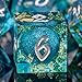 ARUOHHA Liquid Core DND Dice Set 7pcs Resin Sharp Edged Dragons Dice RPG Role Playing Games Silver Numbers Blue Dungeons Polyhedral Dice with Gift Box D20 D12 D10 D8 D6 D4 - Image 2