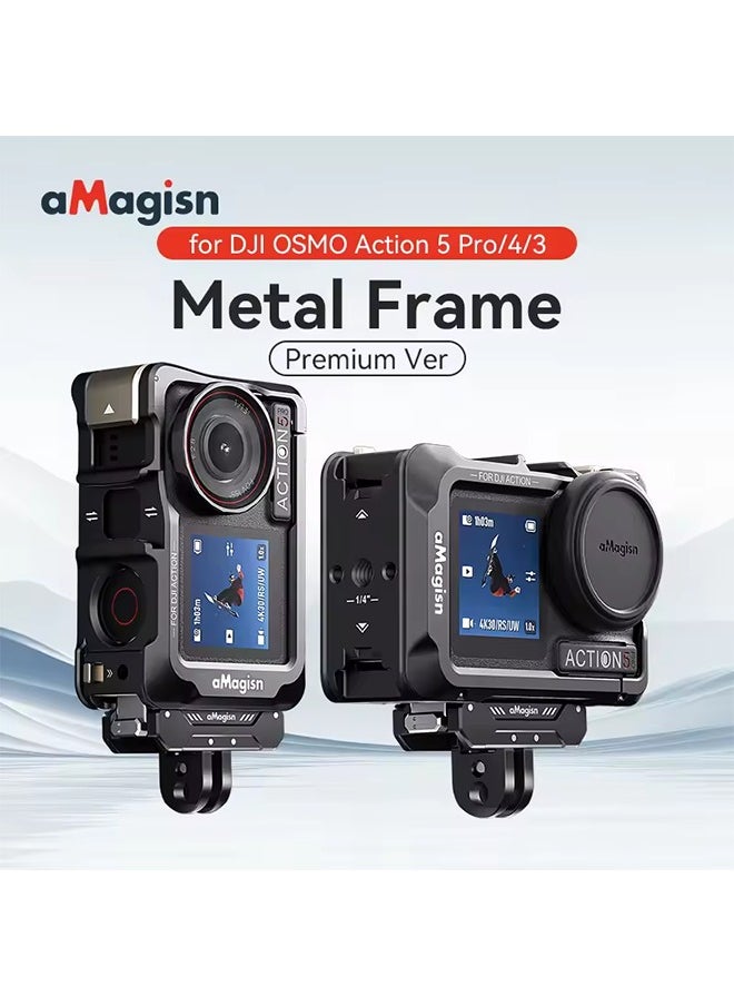 aMagisn aMagisn Aluminum Cage Quick Release Frame Metal Housing for DJI Osmo Action 5pro 5 pro 4 3 Protect Case Accessory  - Image 1