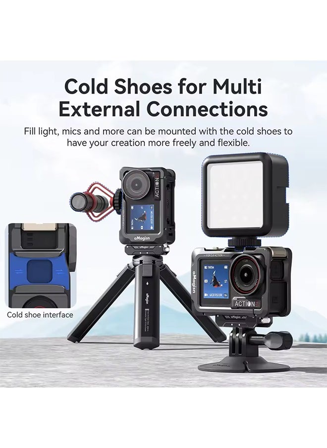 aMagisn aMagisn Aluminum Cage Quick Release Frame Metal Housing for DJI Osmo Action 5pro 5 pro 4 3 Protect Case Accessory  - Image 3