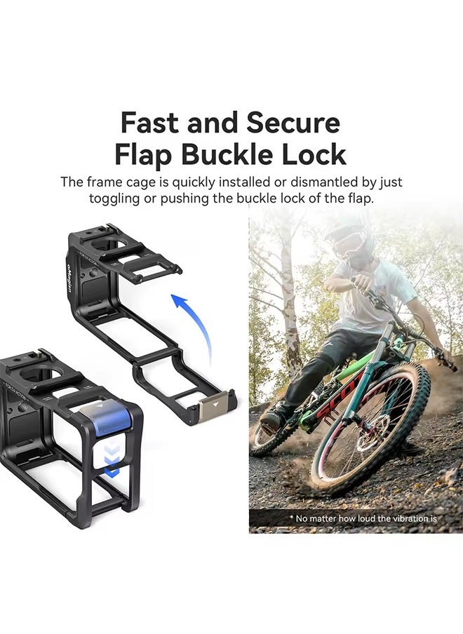 aMagisn aMagisn Aluminum Cage Quick Release Frame Metal Housing for DJI Osmo Action 5pro 5 pro 4 3 Protect Case Accessory  - Image 5