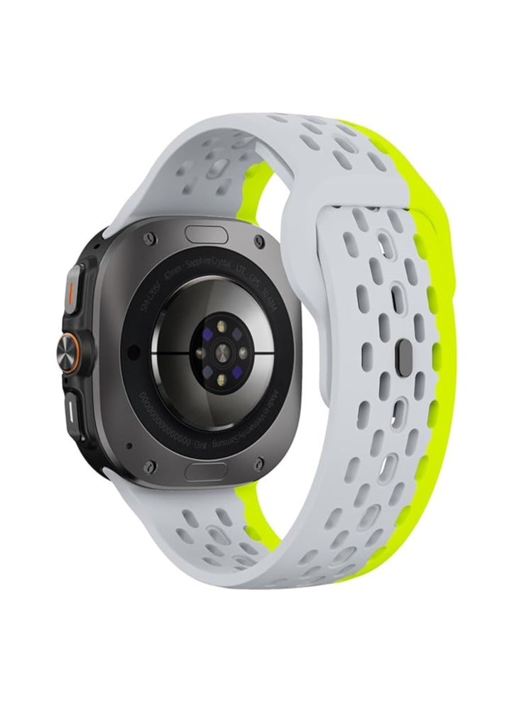 MOCOM Watch7 Ultra 47mm Band, Silicone Breathable Replacement Strap for Samsung Galaxy Watch Ultra 47mm Strap Band, Two-Color Sport Wristband Smartwatch Accessories - Image 1