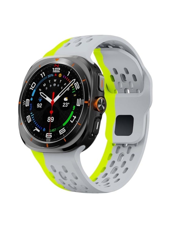 MOCOM Watch7 Ultra 47mm Band, Silicone Breathable Replacement Strap for Samsung Galaxy Watch Ultra 47mm Strap Band, Two-Color Sport Wristband Smartwatch Accessories - Image 2