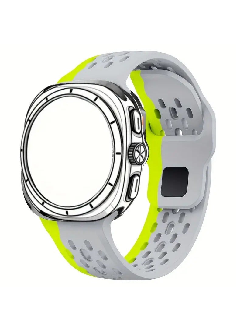 MOCOM Watch7 Ultra 47mm Band, Silicone Breathable Replacement Strap for Samsung Galaxy Watch Ultra 47mm Strap Band, Two-Color Sport Wristband Smartwatch Accessories - Image 4