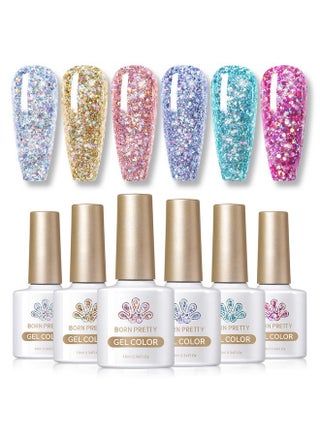 Glitter Gel Nail Polish Set Sparkly Shiny Gold Silver Pink Glitter Gel Polish Kit Soak Off Uv Nail Gel Gift Box Nail Art Manicure Varnish Kit 10Ml 6Pcs - pzsku/Z9BD03E05DDB625C18F27Z/45/_/1719251651/f2a44854-722f-4325-a0a6-4ed27e153371