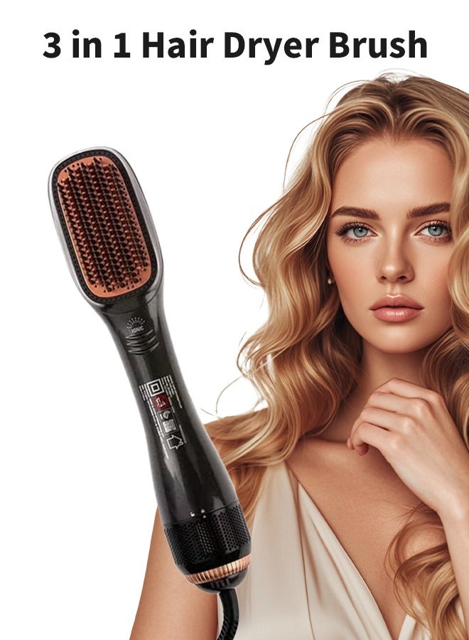 general Hair Dryer Brush Blow Dryer Brush Ceramic Dryer And Styler 3 In 1, Professional Hair Styler Volumizer Brush for Straightening and Curling Hot Air Brush with Anti-scalding Anti-frizz - Image 1