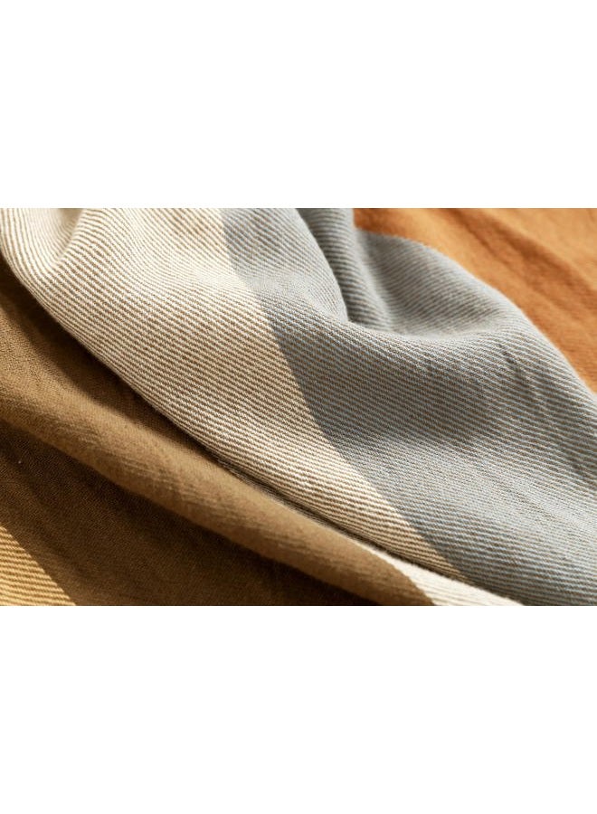 Jeelow Lightweight Summer Scarf Light Shawl Wrap Linen Feel Scarves For Men And Women, 100 Linen Parallel Stripes, L - Image 5