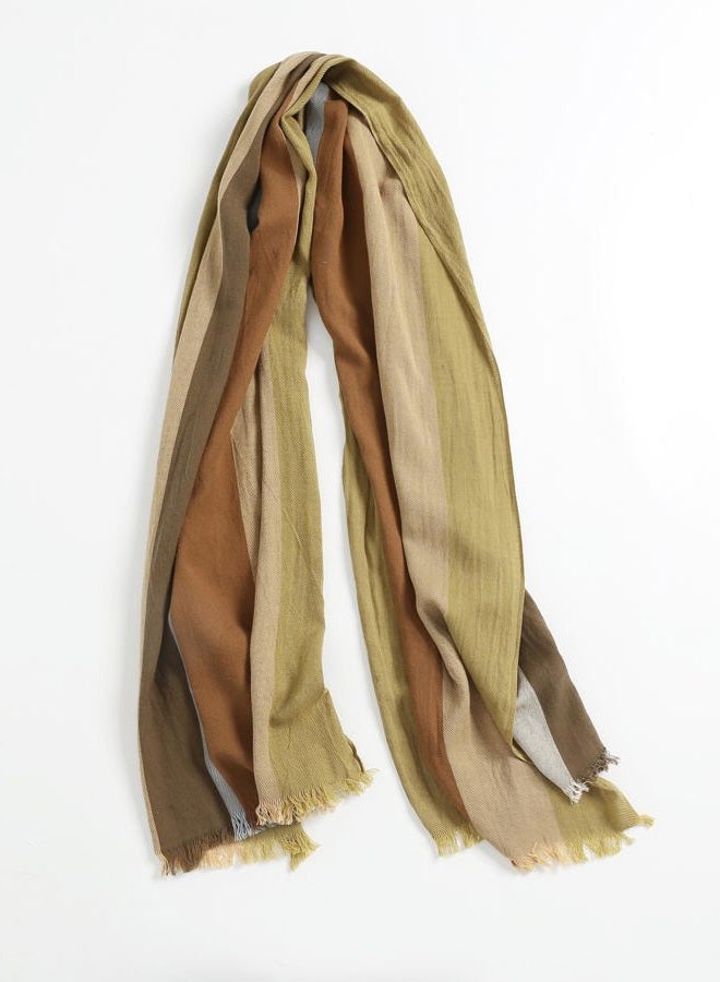 Jeelow Lightweight Summer Scarf Light Shawl Wrap Linen Feel Scarves For Men And Women, 100 Linen Parallel Stripes, L - Image 2