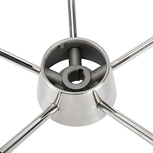 NovelBee 13-1/2 Inch Stainless Steel 5 Spoke Boat Marine Destroyer Steering Wheel with Black PU Foam - Image 5