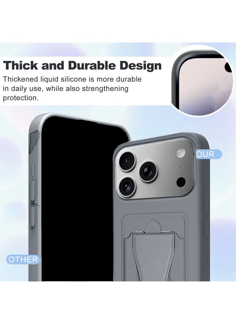 TIGER Apple iPhone 17 Pro 5G 2025 Silicone TPU Case with Card Holder and Hand Grip – Slim, Durable Protective Cover in Dark Grey Featuring Secure Card Storage, Enhanced Grip for Comfortable Handling, and Scratch Resistance for Everyday Protection (Model MCHPSN) - Image 2