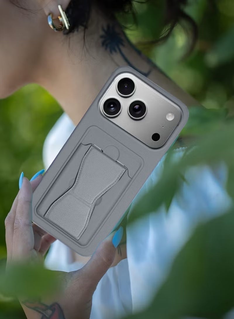 TIGER Apple iPhone 17 Pro 5G 2025 Silicone TPU Case with Card Holder and Hand Grip – Slim, Durable Protective Cover in Dark Grey Featuring Secure Card Storage, Enhanced Grip for Comfortable Handling, and Scratch Resistance for Everyday Protection (Model MCHPSN) - Image 5