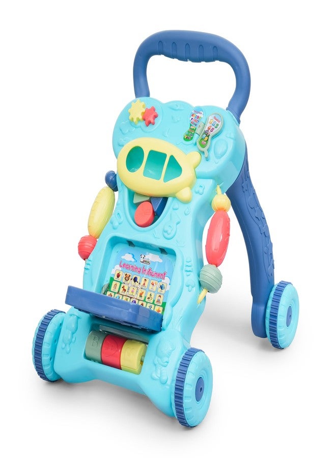 JoyRide Step ‘n’ Play Push Walker for Kids|Activity Walker with Music for Toddlers| Multi Activity Toy|Interactive Learning Toy for 6 to 36 Months Girls/Boys (Blue) - Image 1