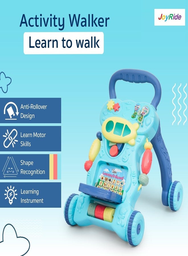 JoyRide Step ‘n’ Play Push Walker for Kids|Activity Walker with Music for Toddlers| Multi Activity Toy|Interactive Learning Toy for 6 to 36 Months Girls/Boys (Blue) - Image 3