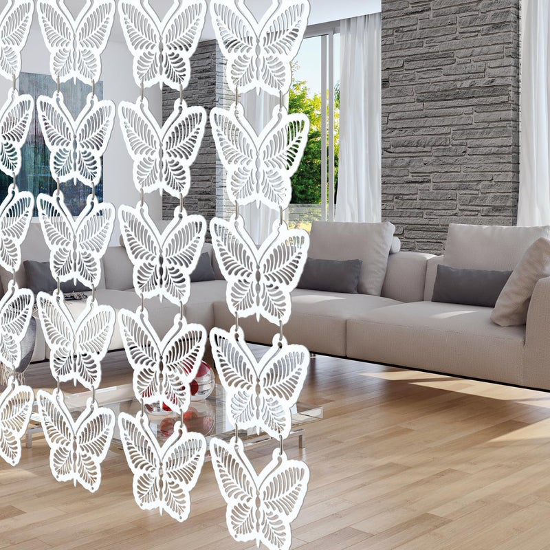 Olive Tree Olive Tree Wooden Room Divider for Living RoomElegant and Modern Hanging StyleScreen Partition for Decorate Bedroom Dining Room Aesthetic Separator for Home 12 Panels 115X115 White8022  - Image 2