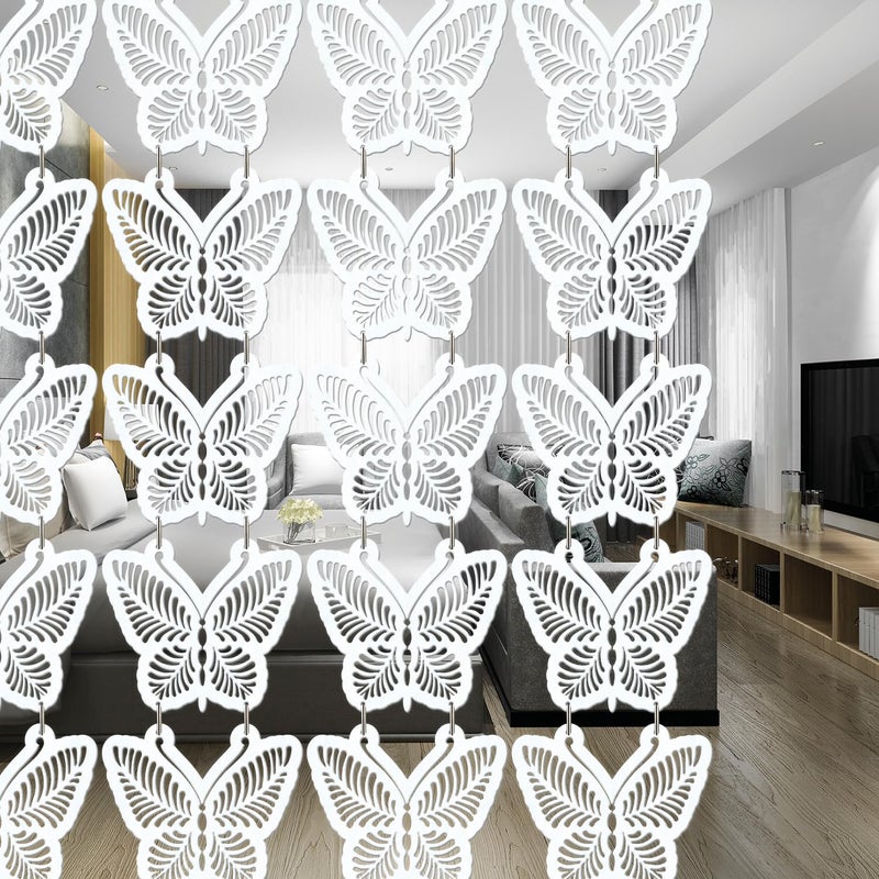 Olive Tree Olive Tree Wooden Room Divider for Living RoomElegant and Modern Hanging StyleScreen Partition for Decorate Bedroom Dining Room Aesthetic Separator for Home 12 Panels 115X115 White8022  - Image 1