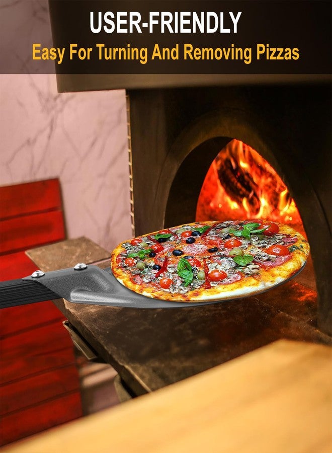 RTT Pizza Turning Peel-8 inch Pizza Turner Spinner, Perforated Aluminum Pizza Peel,Pizza Oven Accessories，Long Handle - Image 5
