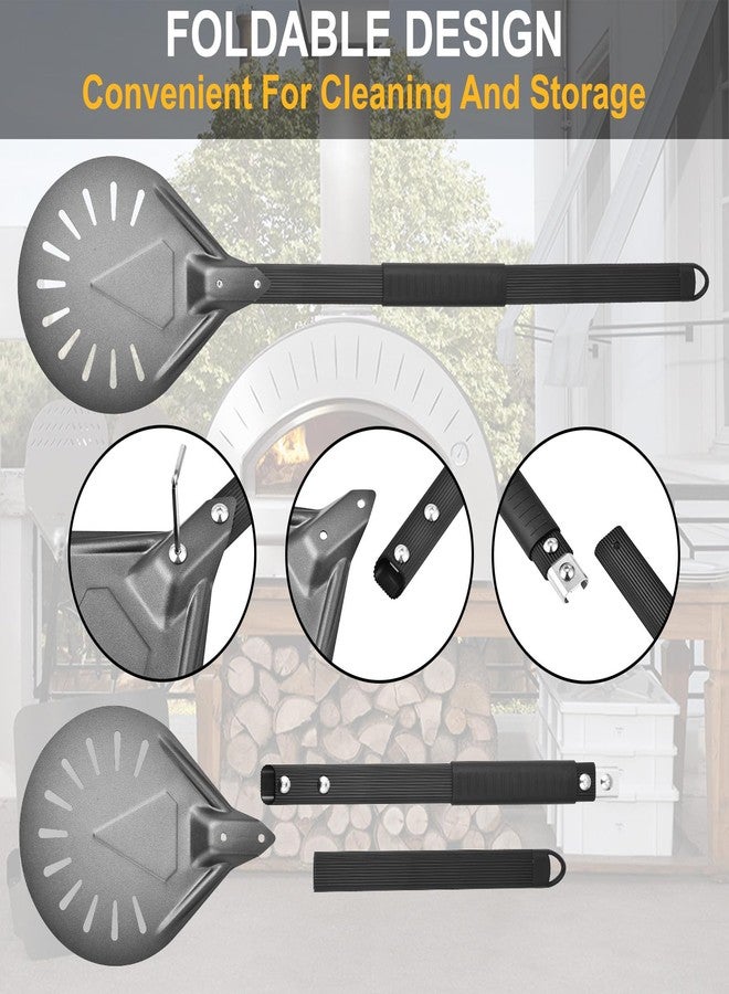 RTT Pizza Turning Peel-8 inch Pizza Turner Spinner, Perforated Aluminum Pizza Peel,Pizza Oven Accessories，Long Handle - Image 4