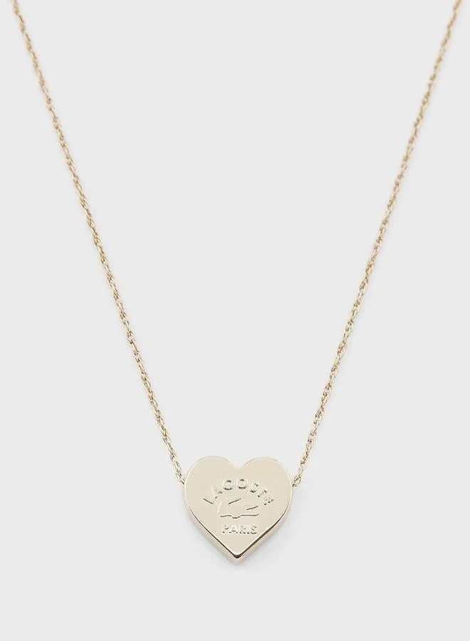 Lacoste Love My Croc Necklace with a Heart Pendant - 2040399