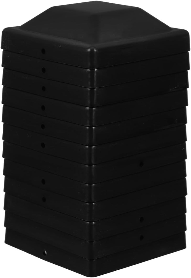 Garneck 12pcs Black Outdoor Fence Post Caps Protective Post Cap Protectors for Wooden Fence Pole Top Covers Deck and Garden Use - Image 1