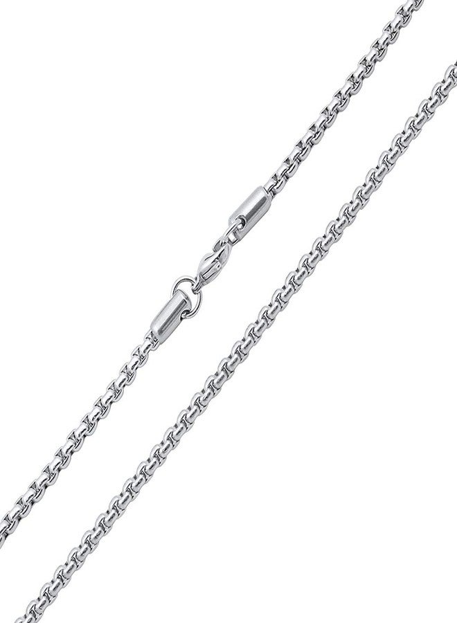 SILVERCLOSEOUT Stainless Steel 20in Round Box Chain Necklace 3.5mm - Image 1