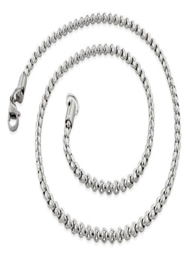 SILVERCLOSEOUT Stainless Steel 20in Round Box Chain Necklace 3.5mm - Image 3